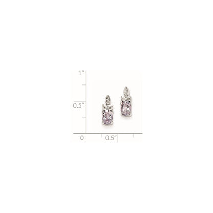 Sterling Silver Diamond u0026 Pink Quartz Earrings