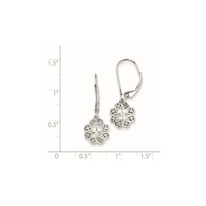 Sterling Silver Diamond u0026 Green Quartz Earrings