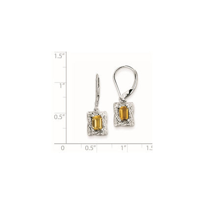 Sterling Silver Diamond u0026 Whiskey Quartz Earrings