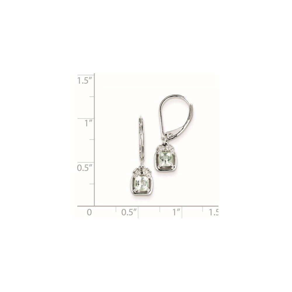 Sterling Silver Diamond u0026 Green Quartz Earrings