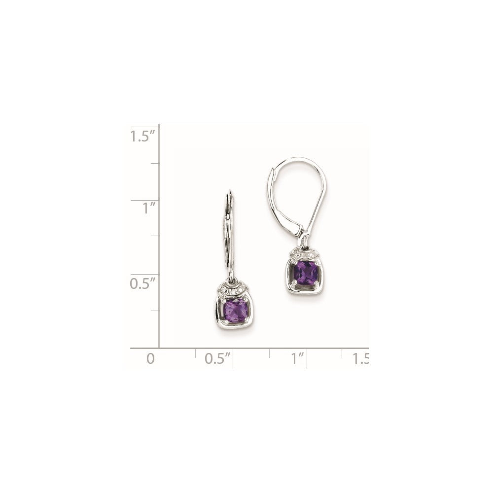Sterling Silver Diamond u0026 Amethyst Earrings