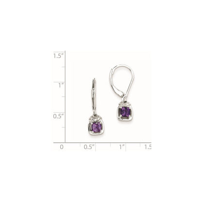 Sterling Silver Diamond u0026 Amethyst Earrings