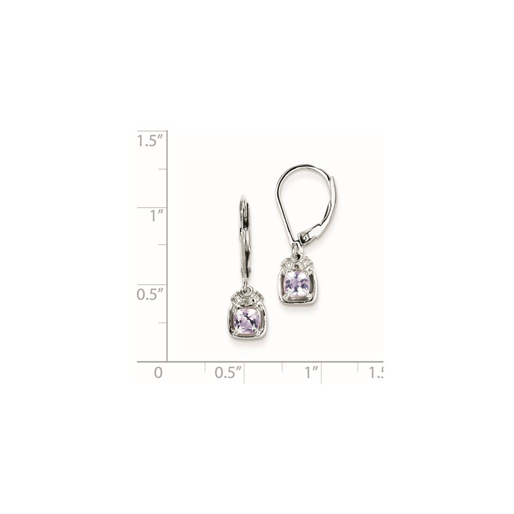 Sterling Silver Diamond u0026 Pink Quartz Earrings