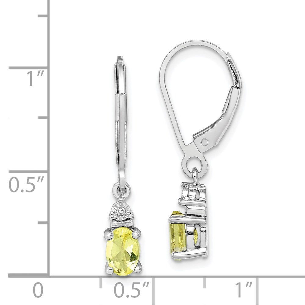Sterling Silver Rhodium-plated Diamond u0026 Lemon Quartz Earrings