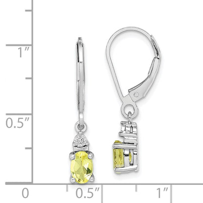 Sterling Silver Rhodium-plated Diamond u0026 Lemon Quartz Earrings