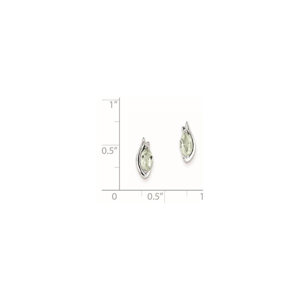 Sterling Silver Diamond u0026 Green Quartz Earrings