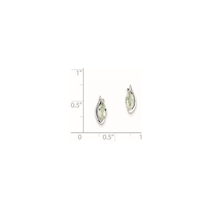 Sterling Silver Diamond u0026 Green Quartz Earrings