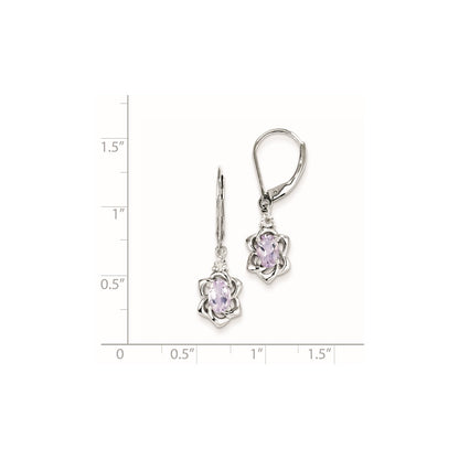 Sterling Silver Diamond u0026 Pink Quartz Earrings