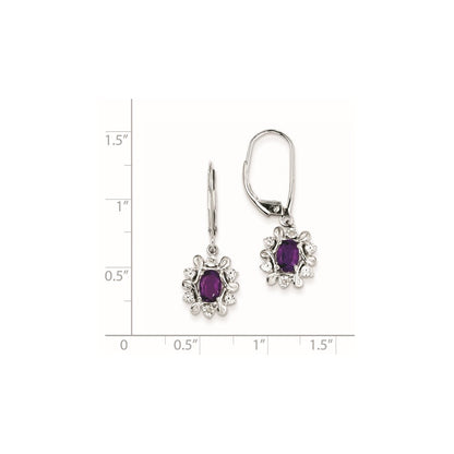 Sterling Silver Diamond u0026 Amethyst Earrings