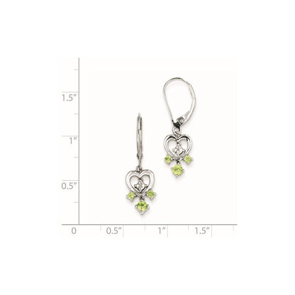 Sterling Silver Peridot Diamond Earrings