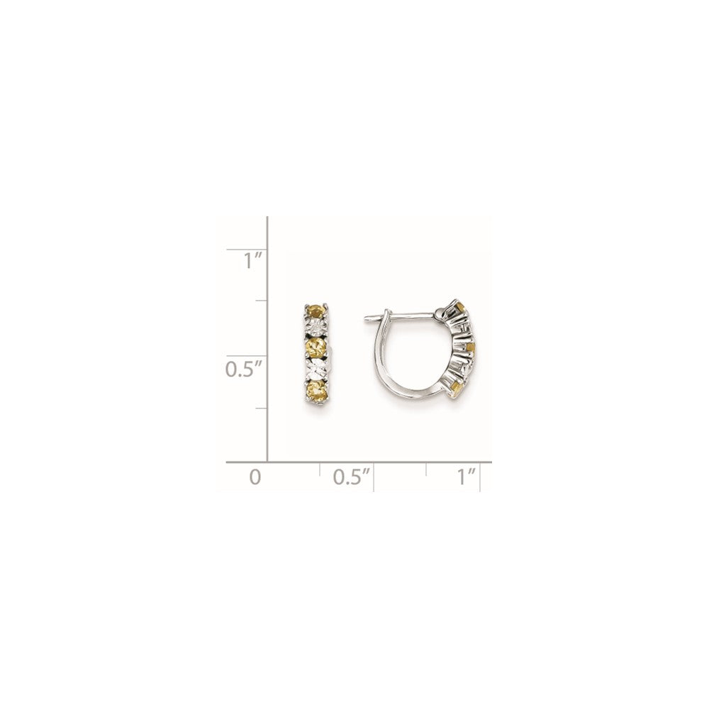 Sterling Silver Citrine u0026 Diamond Earrings