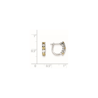 Sterling Silver Citrine u0026 Diamond Earrings