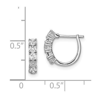 Sterling Silver Rhodium-plated White Topaz u0026 Diamond Earrings