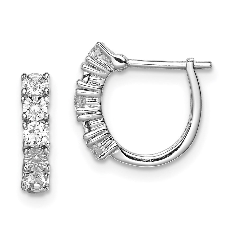Sterling Silver Rhodium-plated White Topaz u0026 Diamond Earrings