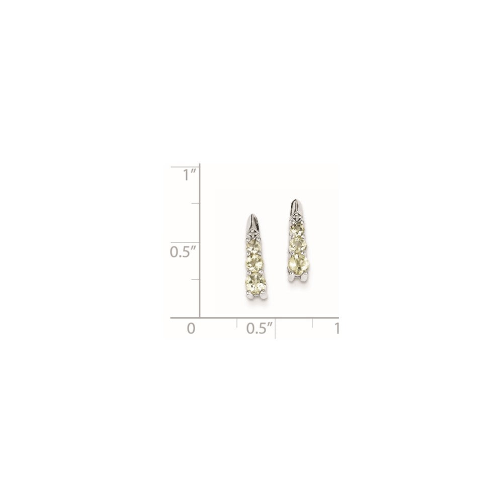 Sterling Silver Lemon Quartz Diamond Earrings