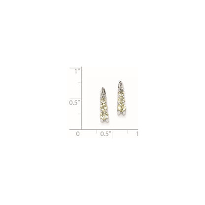 Sterling Silver Lemon Quartz Diamond Earrings