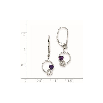Sterling Silver Amethyst Diamond Earrings