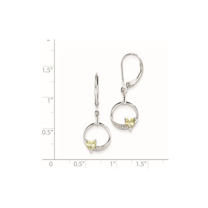 Sterling Silver Lemon Quartz Diamond Earrings