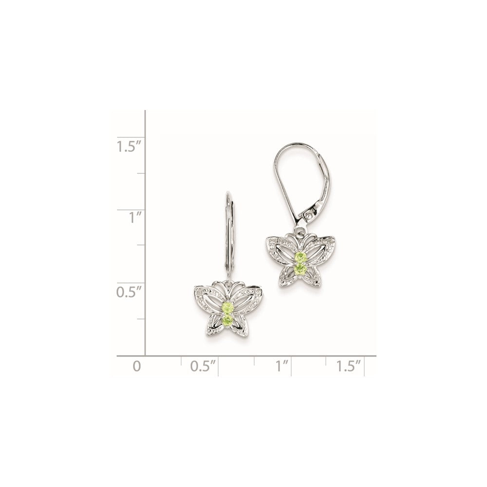 Sterling Silver Peridot u0026 Diamond Earrings