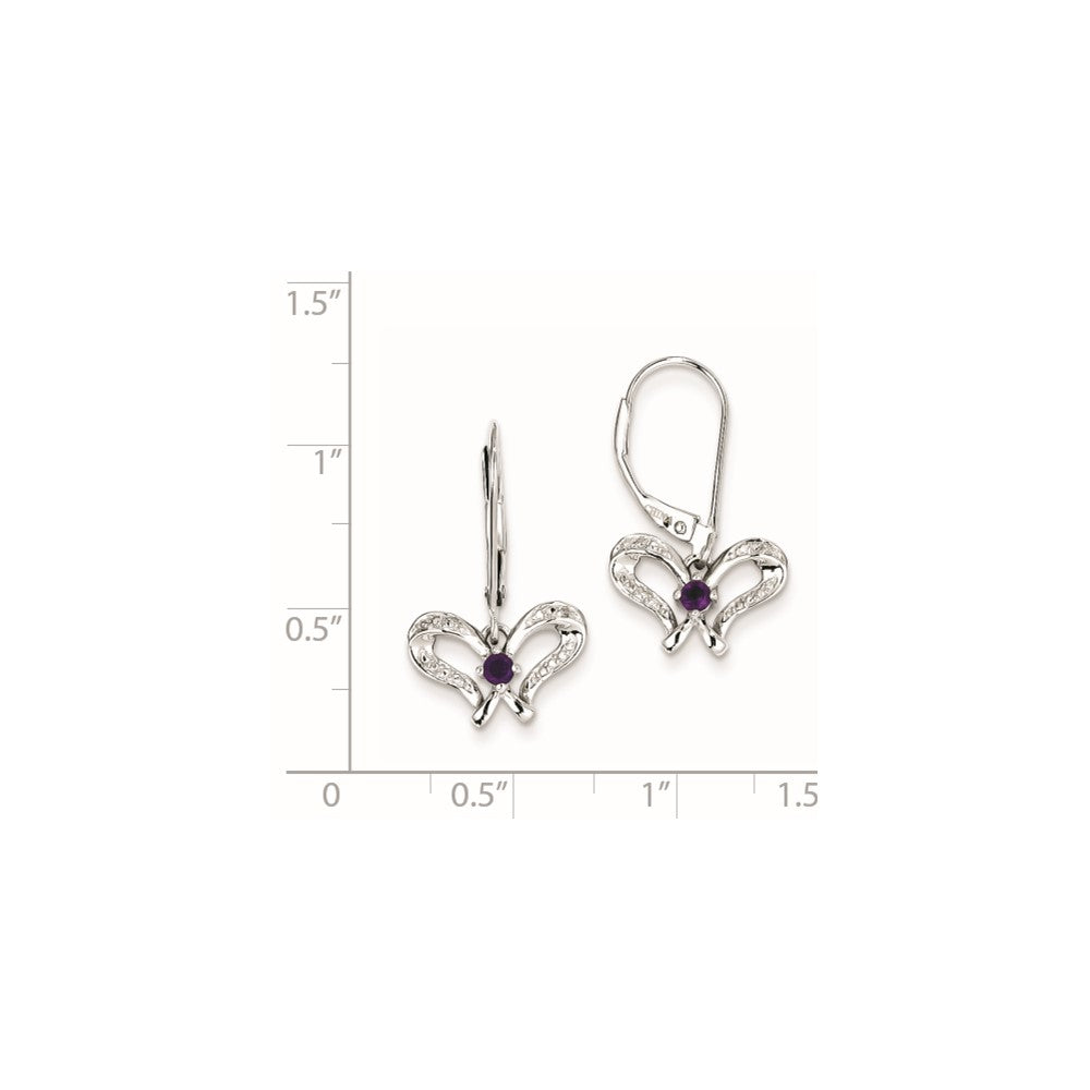 Sterling Silver Amethyst u0026 Diamond Butterfly Earrings
