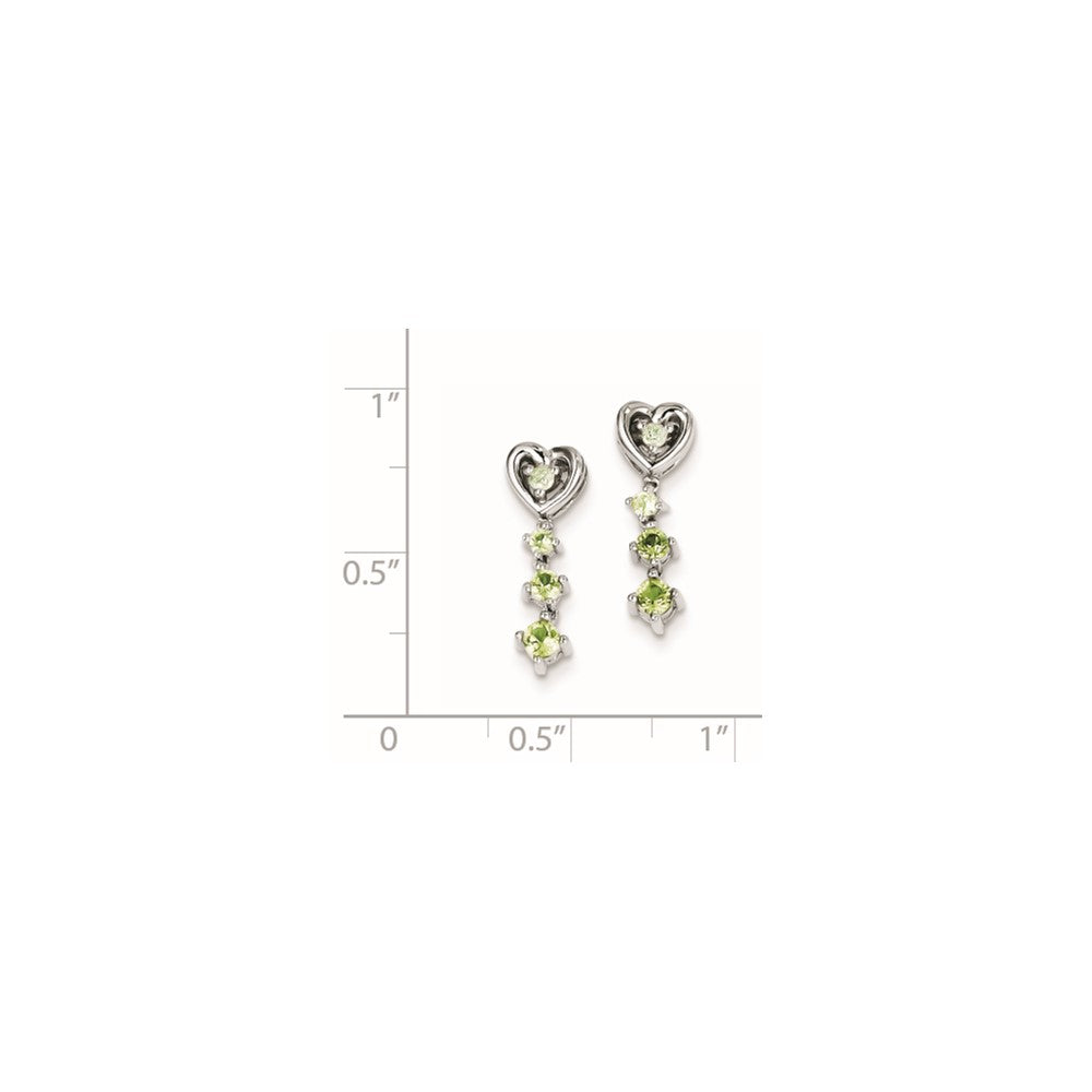 Sterling Silver Peridot Diamond Earrings