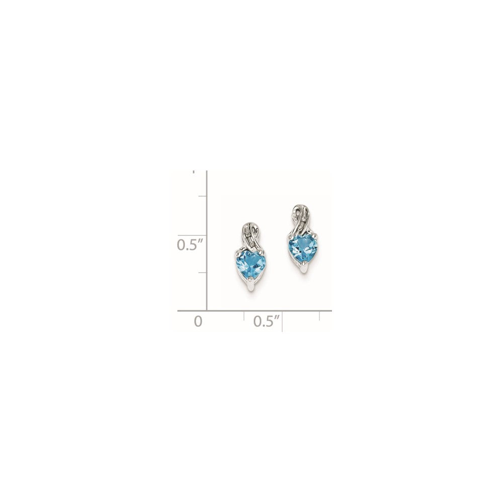 Sterling Silver Rhodium Plated Diamond u0026 Lt Swiss BT Post Earrings