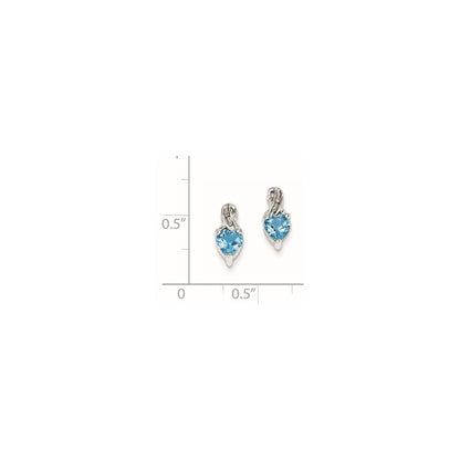 Sterling Silver Rhodium Plated Diamond u0026 Lt Swiss BT Post Earrings