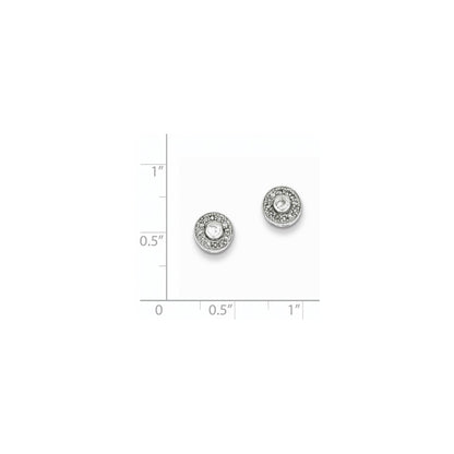 Sterling Silver 0.25ct Diamond Round Post Earrings