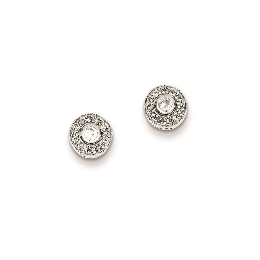 Sterling Silver 0.25ct Diamond Round Post Earrings