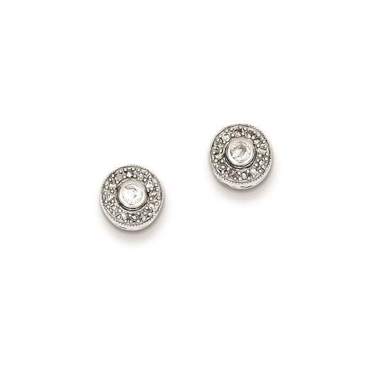 Sterling Silver 0.25ct Diamond Round Post Earrings