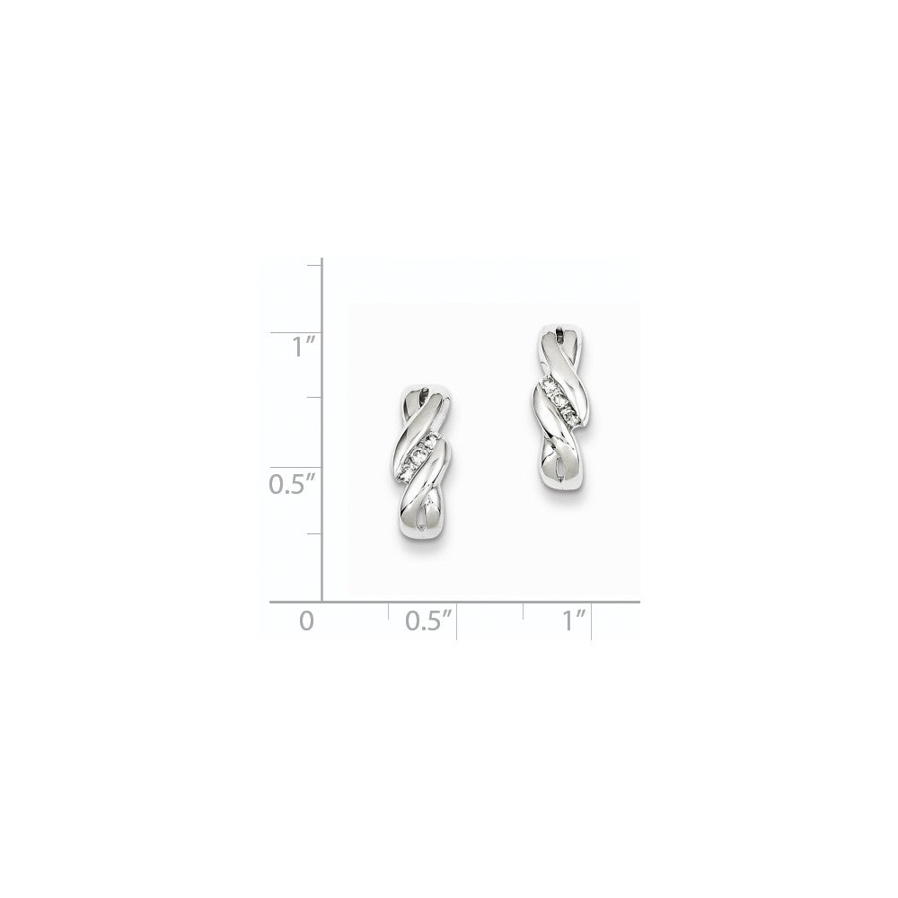 Sterling Silver Diamond Twist Post Earrings