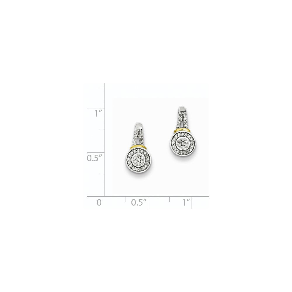 Sterling Silver u0026 14K Two Tone Post Earrings