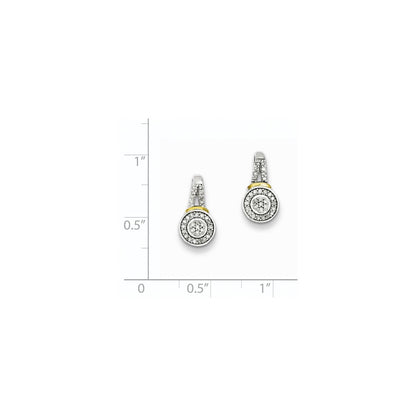 Sterling Silver u0026 14K Two Tone Post Earrings