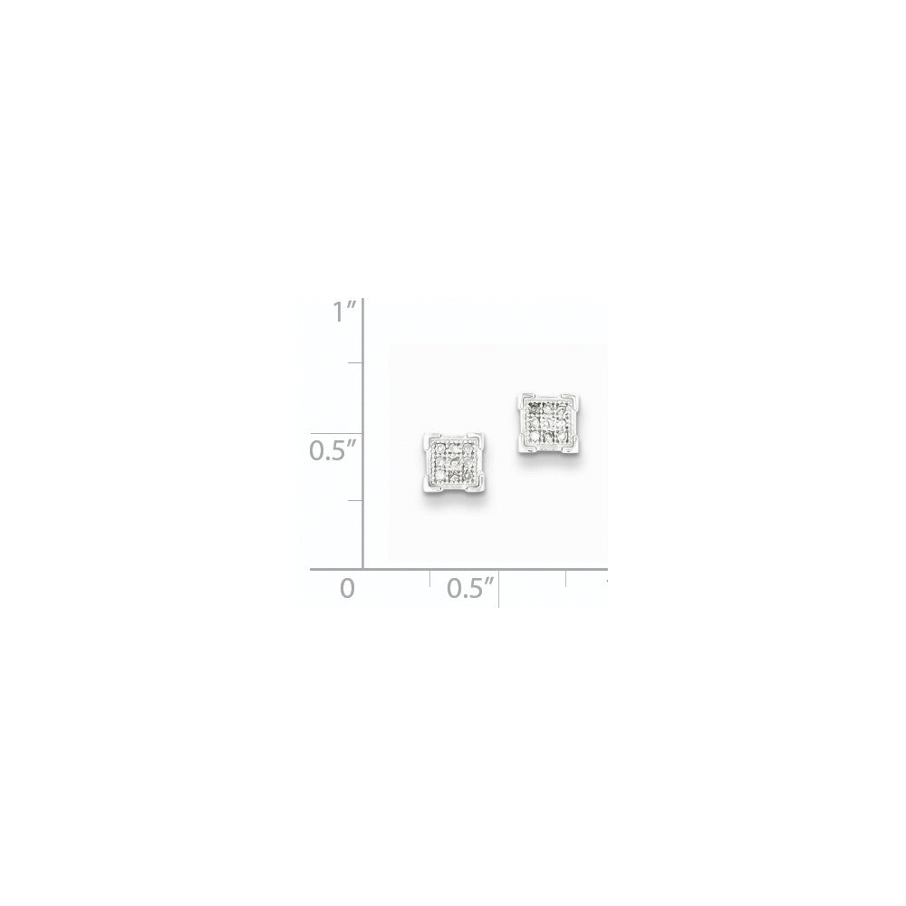 Sterling Silver Diamond Post Earrings