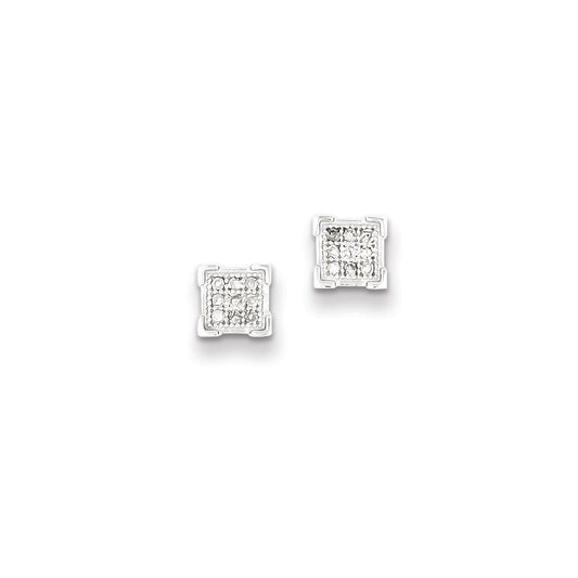 Sterling Silver Diamond Post Earrings