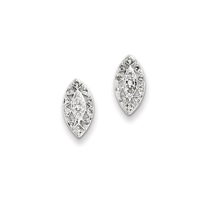 Sterling Silver Diamond Post Earrings