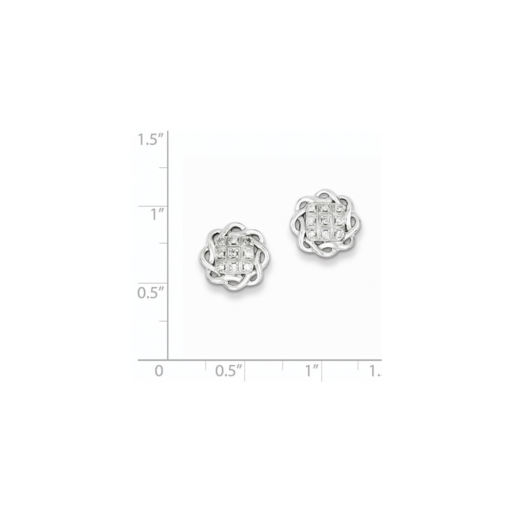 Sterling Silver Rhodium Plated u0026 Diamond Post Earrings