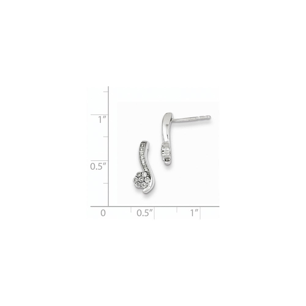 Sterling Silver Diamond Post Earrings