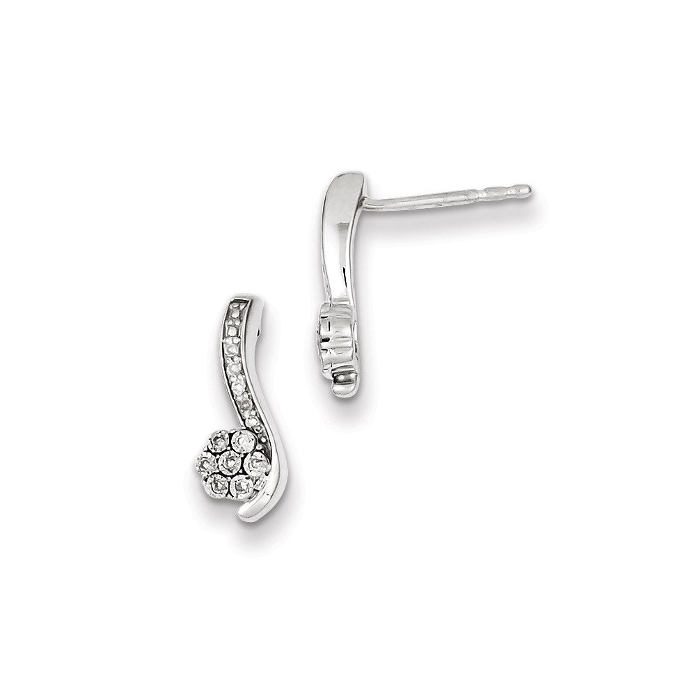 Sterling Silver Diamond Post Earrings