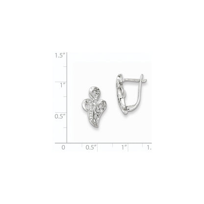 Sterling Silver 0.2ct Diamond Swirl Hinged Earrings