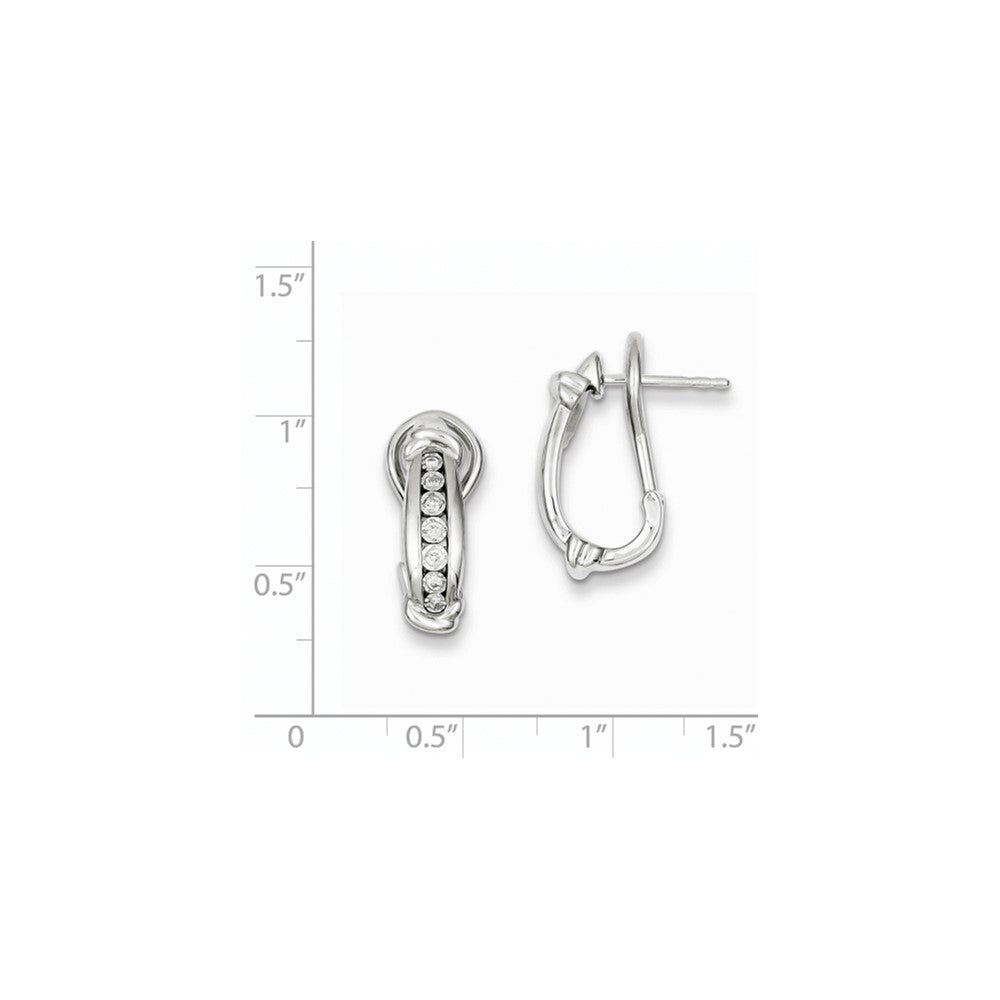 Sterling Silver Diamond Omega Back Earrings
