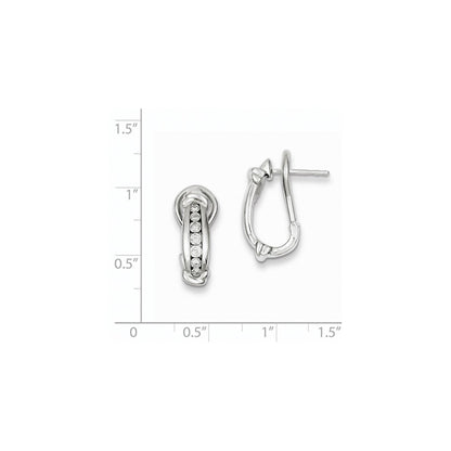 Sterling Silver Diamond Omega Back Earrings
