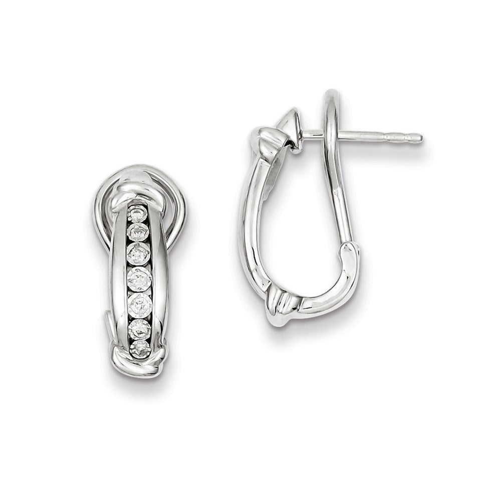 Sterling Silver Diamond Omega Back Earrings