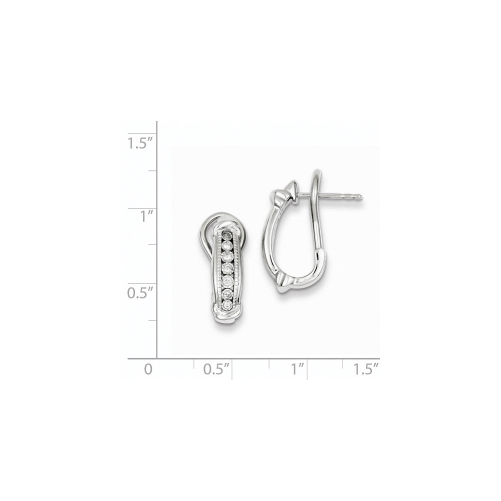 Sterling Silver Diamond Omega Back Earrings