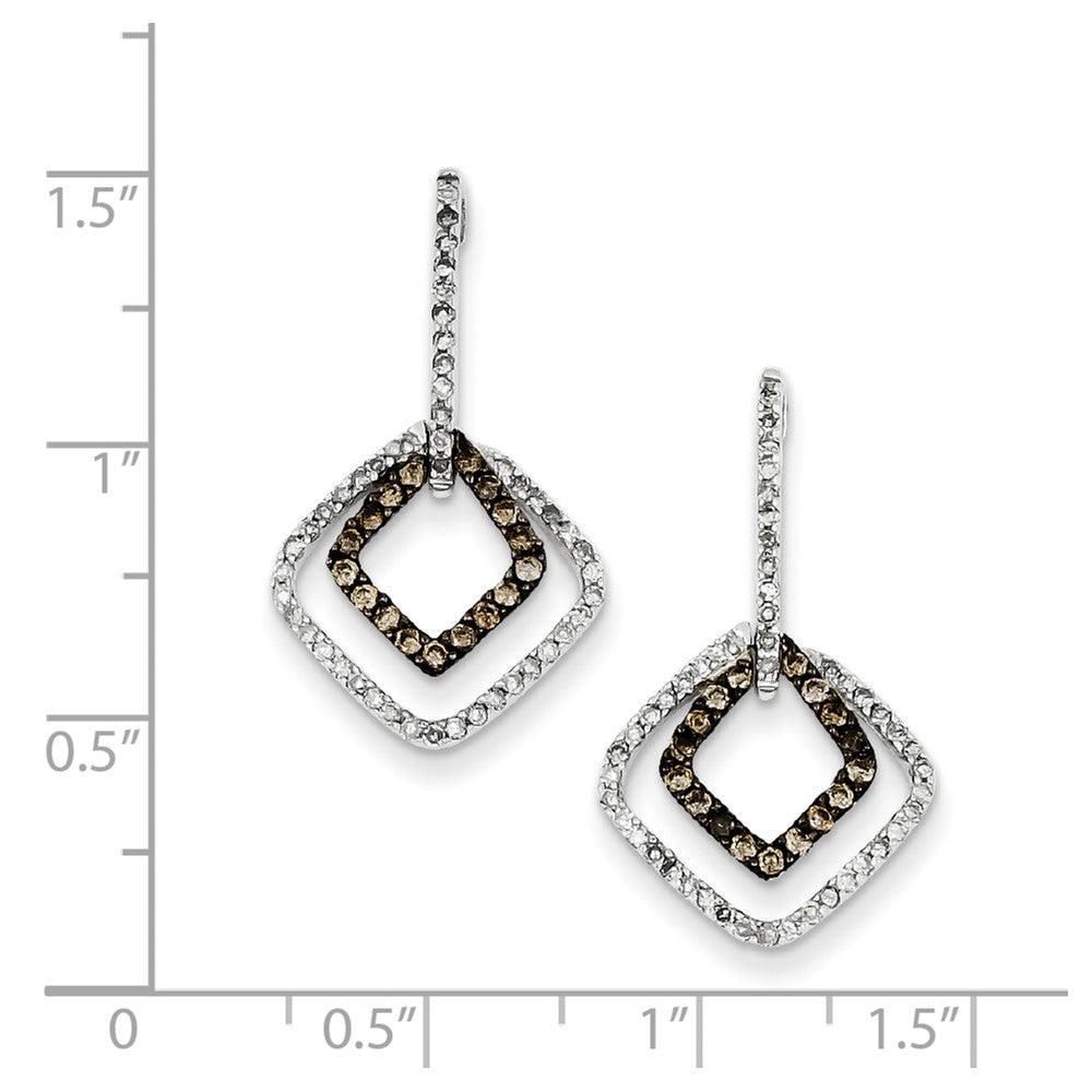 Sterling Silver Champagne Diamond u0026 Diamond Post Earrings