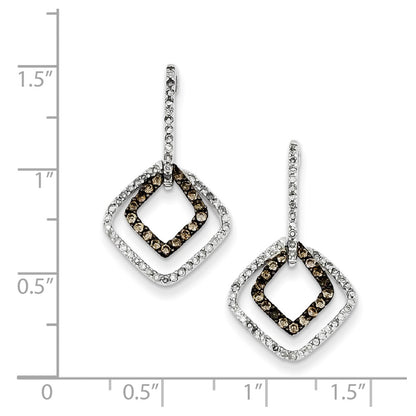 Sterling Silver Champagne Diamond u0026 Diamond Post Earrings