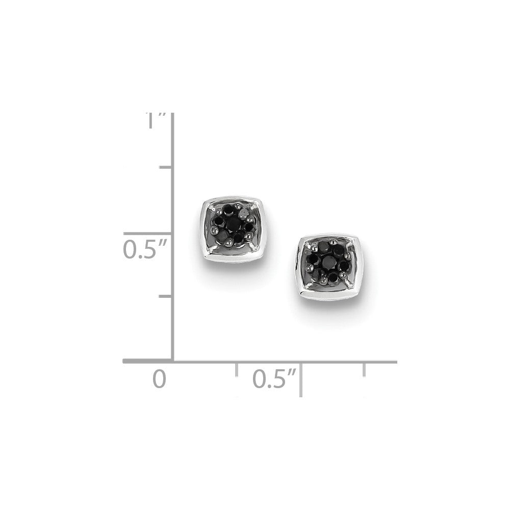 Sterling Silver Black Diamond Earrings