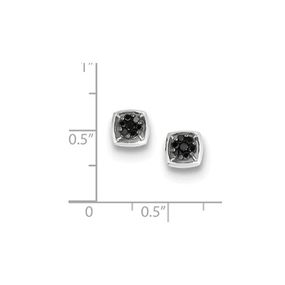 Sterling Silver Black Diamond Earrings