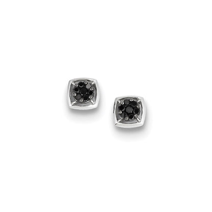 Sterling Silver Black Diamond Earrings