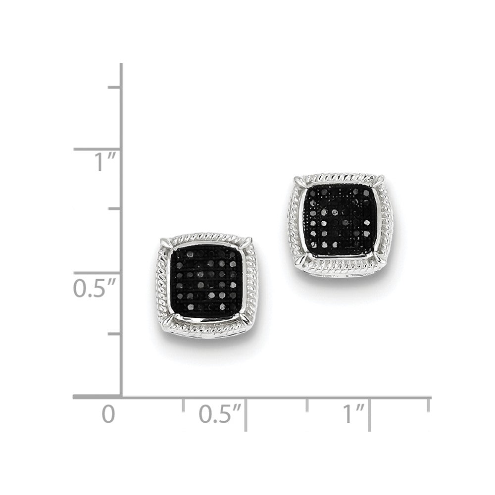 Sterling Silver Black Diamond Earrings